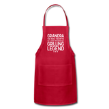 Grandpa the Man the Myth the Grilling Legend Adjustable Apron - red
