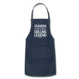 Grandpa the Man the Myth the Grilling Legend Adjustable Apron - navy