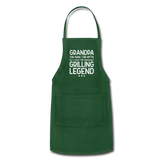 Grandpa the Man the Myth the Grilling Legend Adjustable Apron - forest green