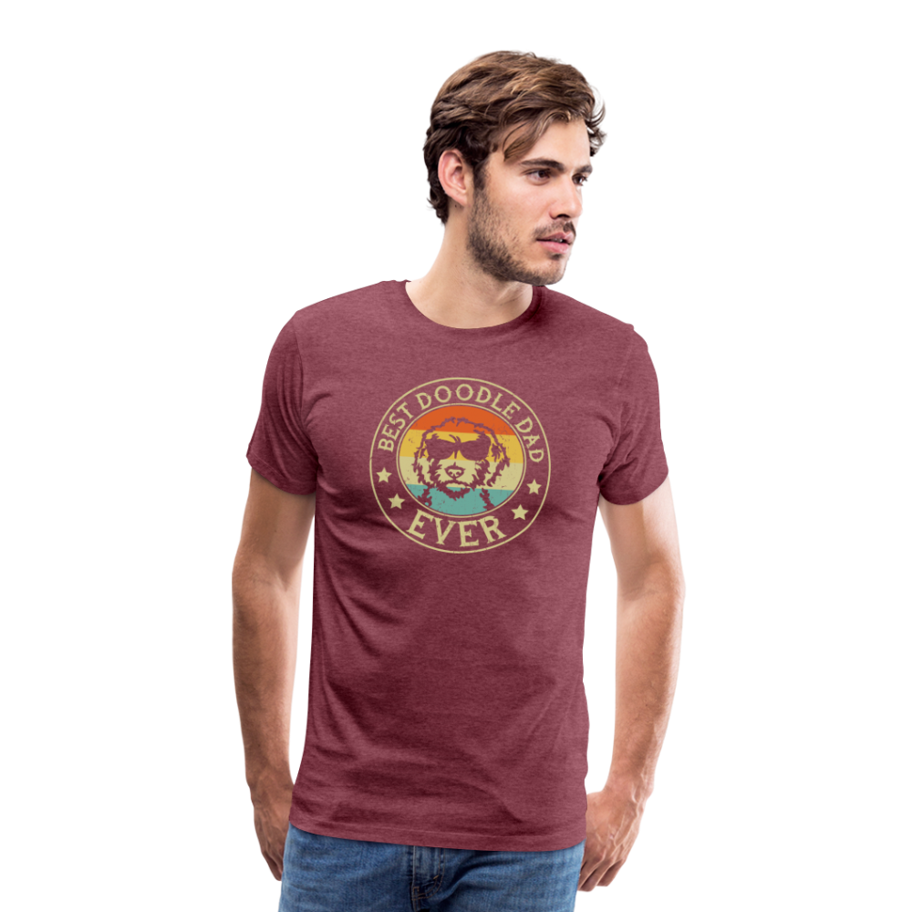 Best Doodle Dad Ever Men's Premium T-Shirt - heather burgundy