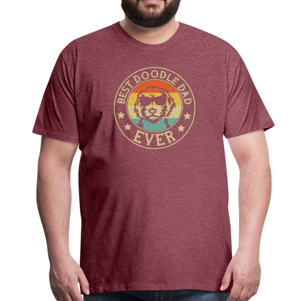 Best Doodle Dad Ever Men's Premium T-Shirt - heather burgundy