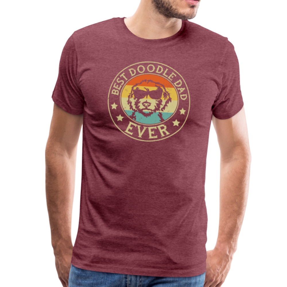 Best Doodle Dad Ever Men's Premium T-Shirt - heather burgundy