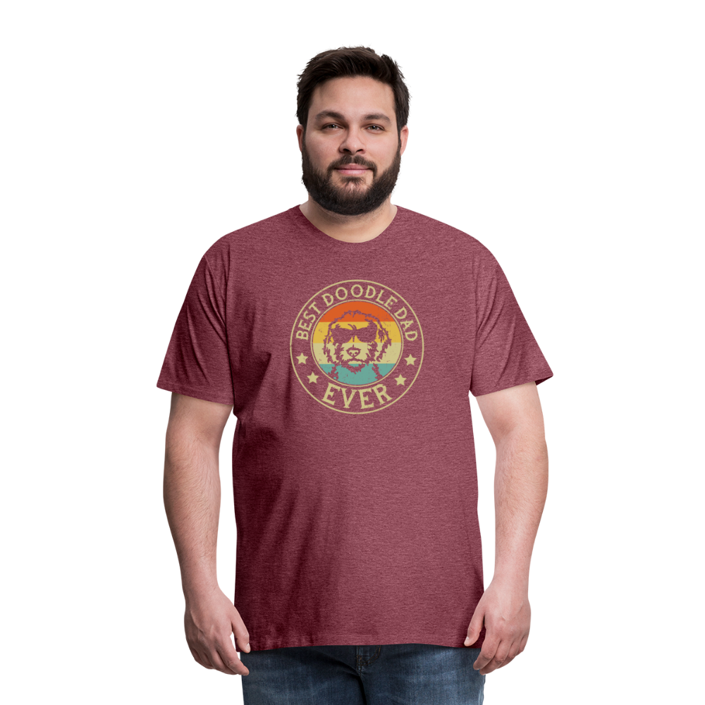 Best Doodle Dad Ever Men's Premium T-Shirt - heather burgundy