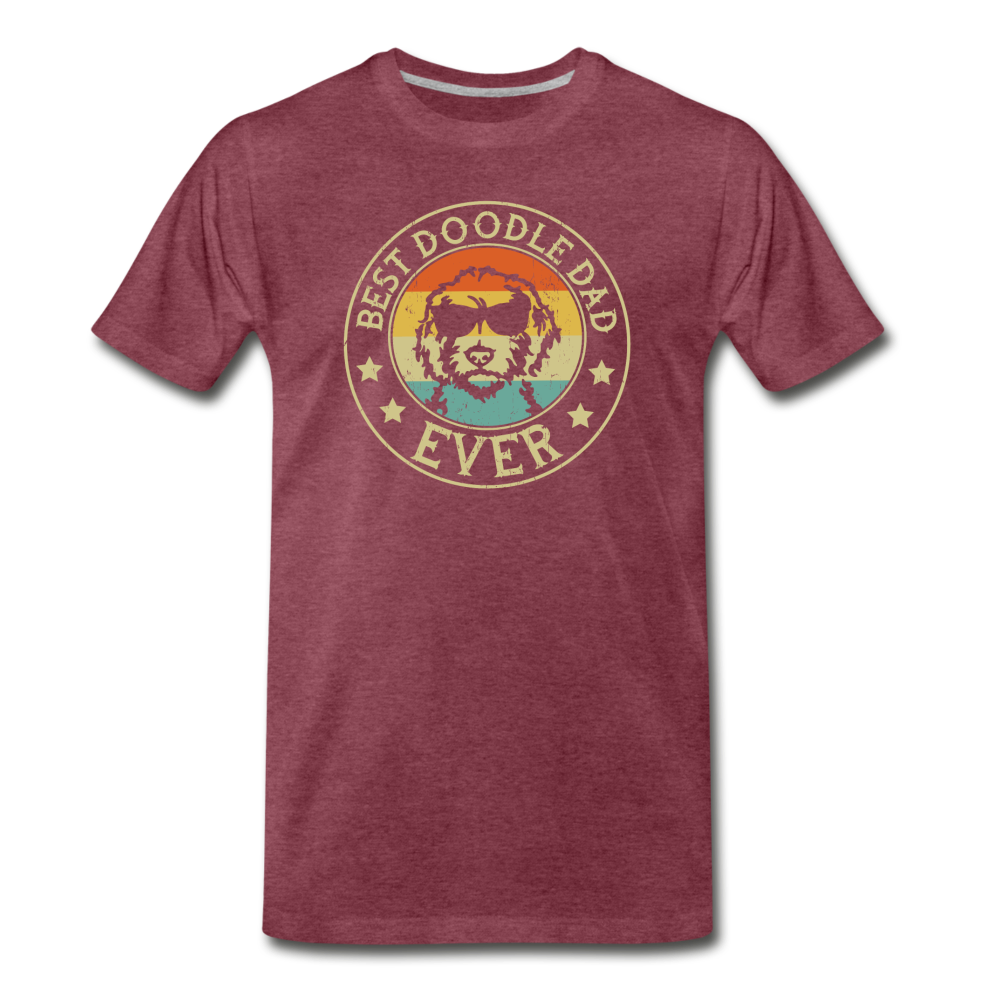 Best Doodle Dad Ever Men's Premium T-Shirt - heather burgundy