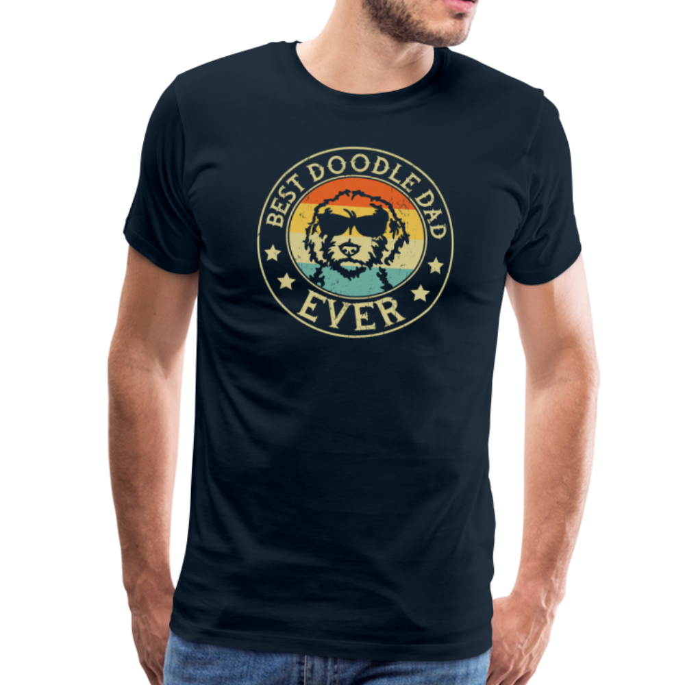 Best Doodle Dad Ever Men's Premium T-Shirt - deep navy