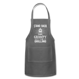 Stand Back Grampy Is Grilling Adjustable Apron - charcoal