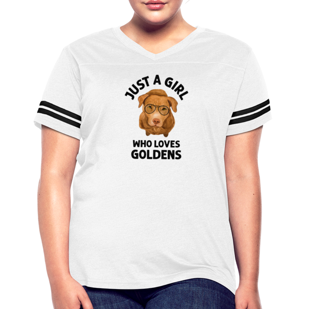 Just a Girl Who Loves Goldens Women’s Vintage Sport T-Shirt - white/black