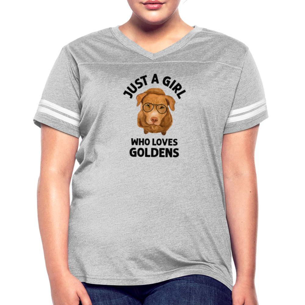 Just a Girl Who Loves Goldens Women’s Vintage Sport T-Shirt - heather gray/white