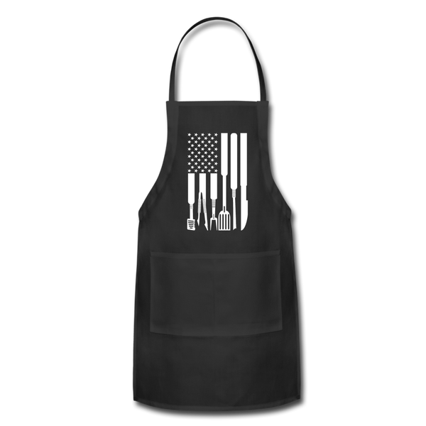 American Flag Grilling Tools Adjustable Apron - black