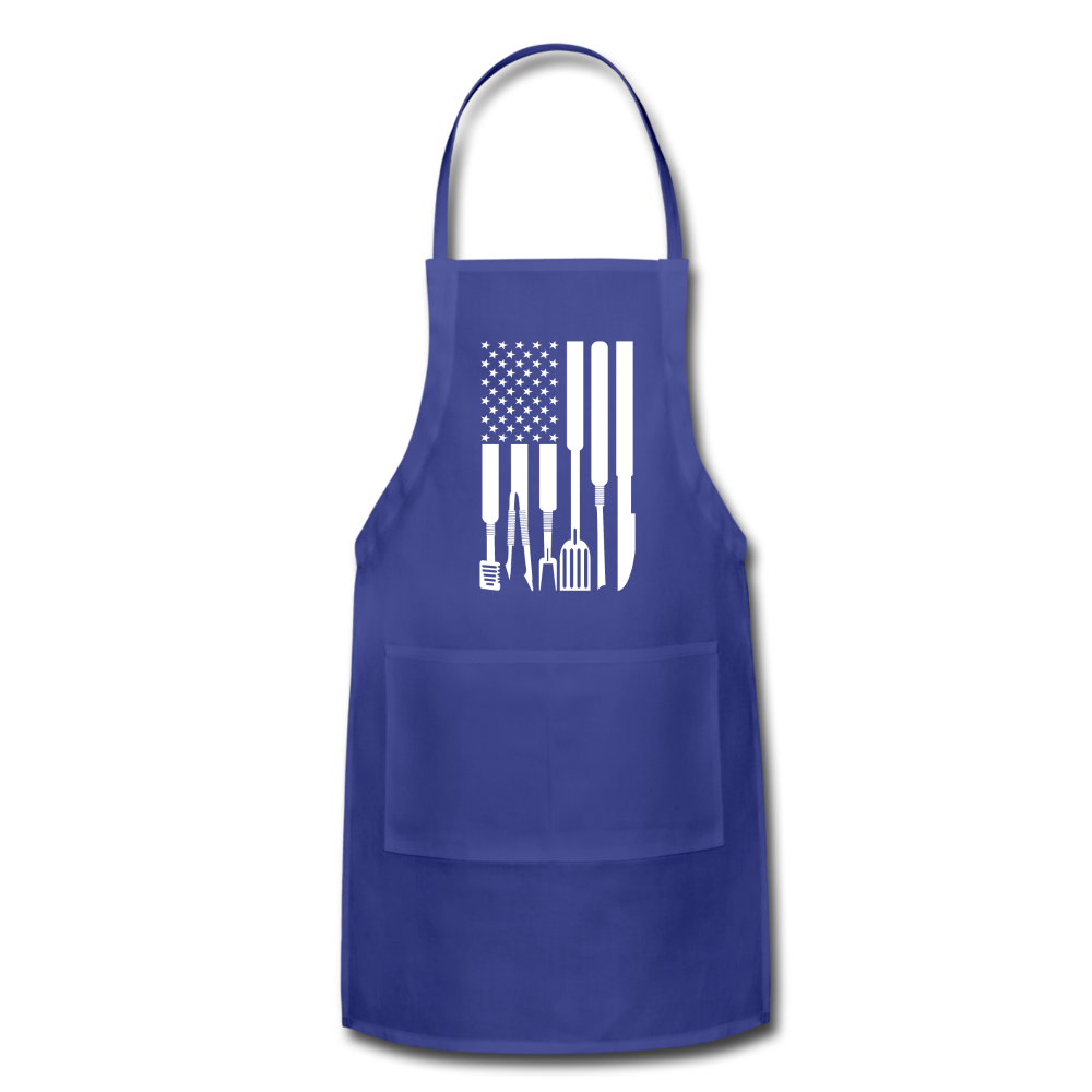 American Flag Grilling Tools Adjustable Apron - royal blue