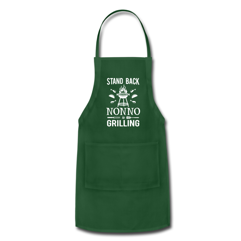 Stand Back Nonno Is Grilling Adjustable Apron - forest green