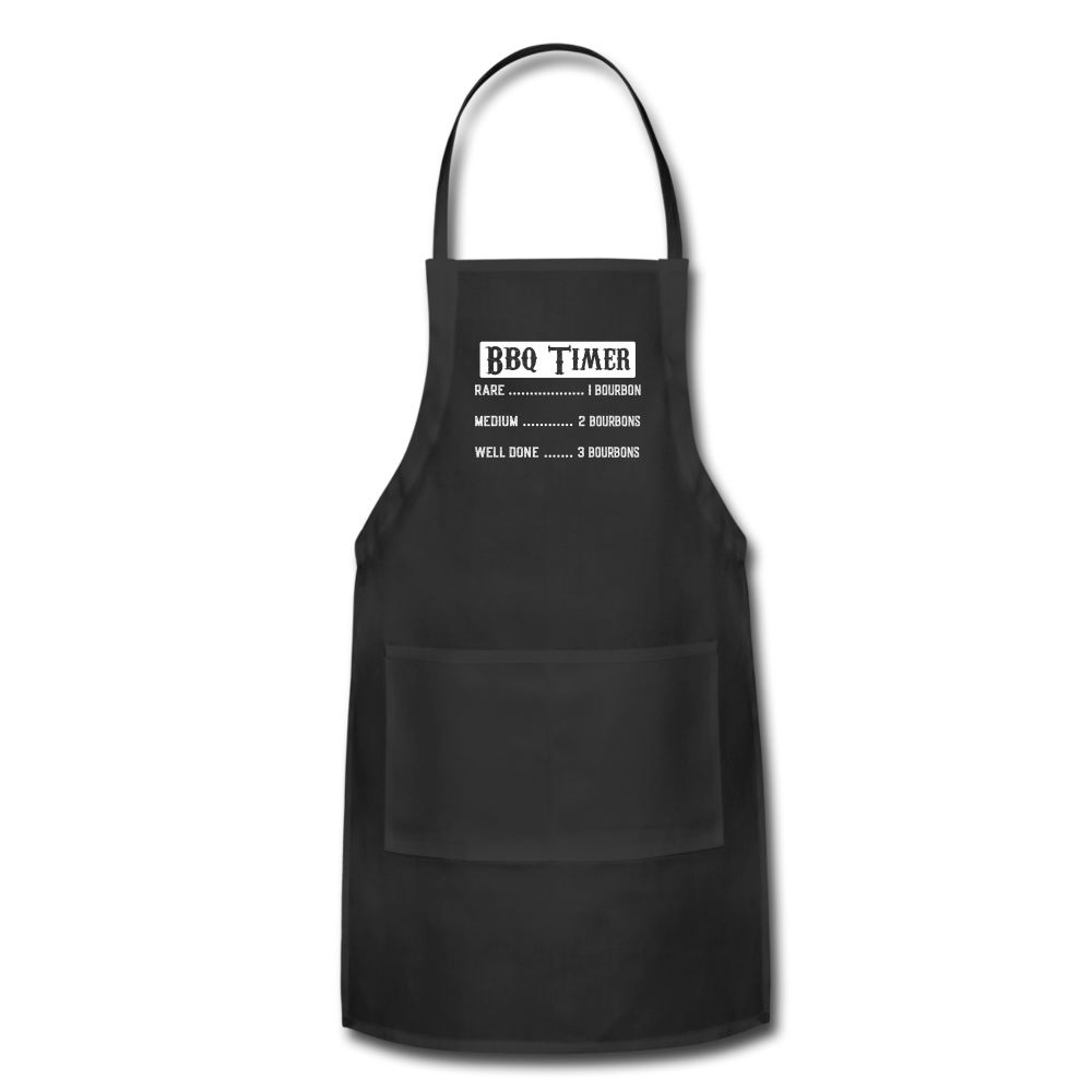 BBQ Timer Bourbon Adjustable Apron - black