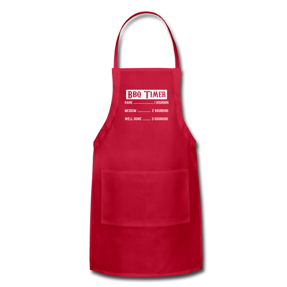 BBQ Timer Bourbon Adjustable Apron - red