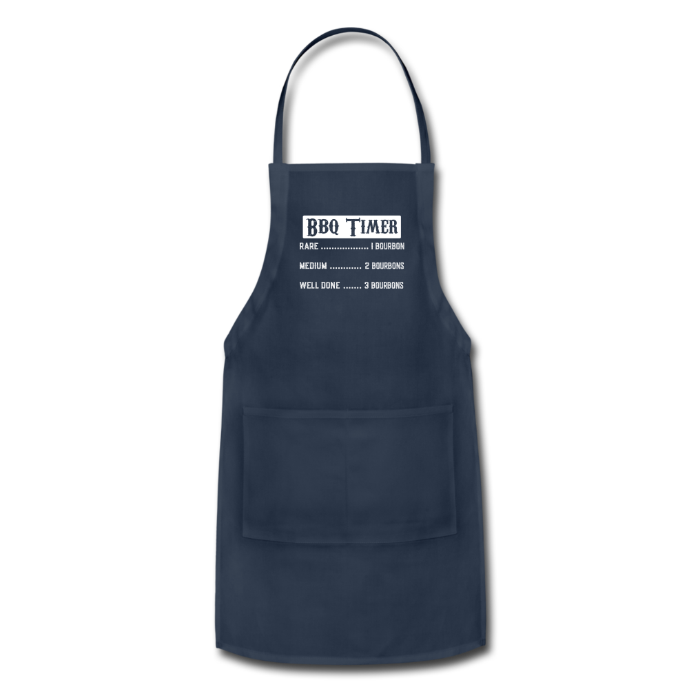 BBQ Timer Bourbon Adjustable Apron - navy