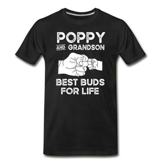 Poppy and Grandson Best Buds for Life Men's Premium T-Shirt - black