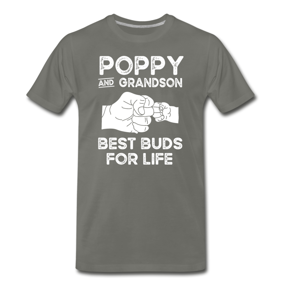 Poppy and Grandson Best Buds for Life Men's Premium T-Shirt - asphalt gray