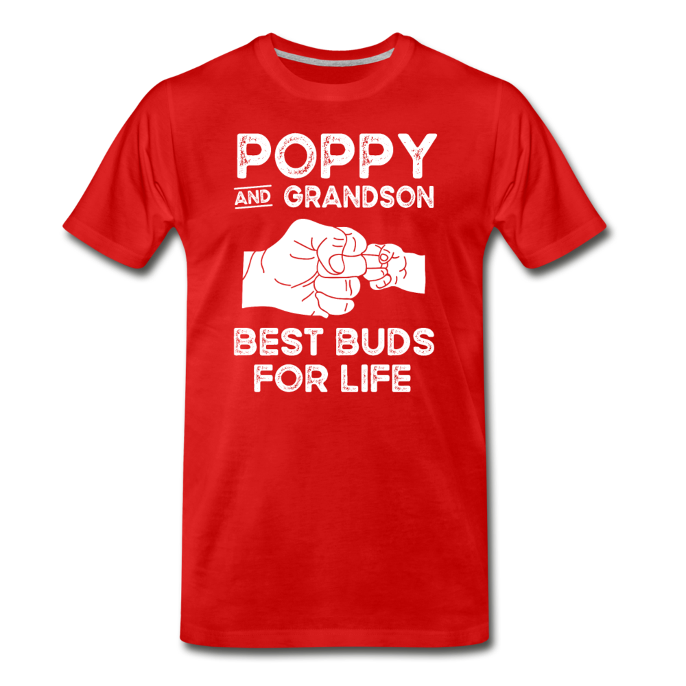 Poppy and Grandson Best Buds for Life Men's Premium T-Shirt - red