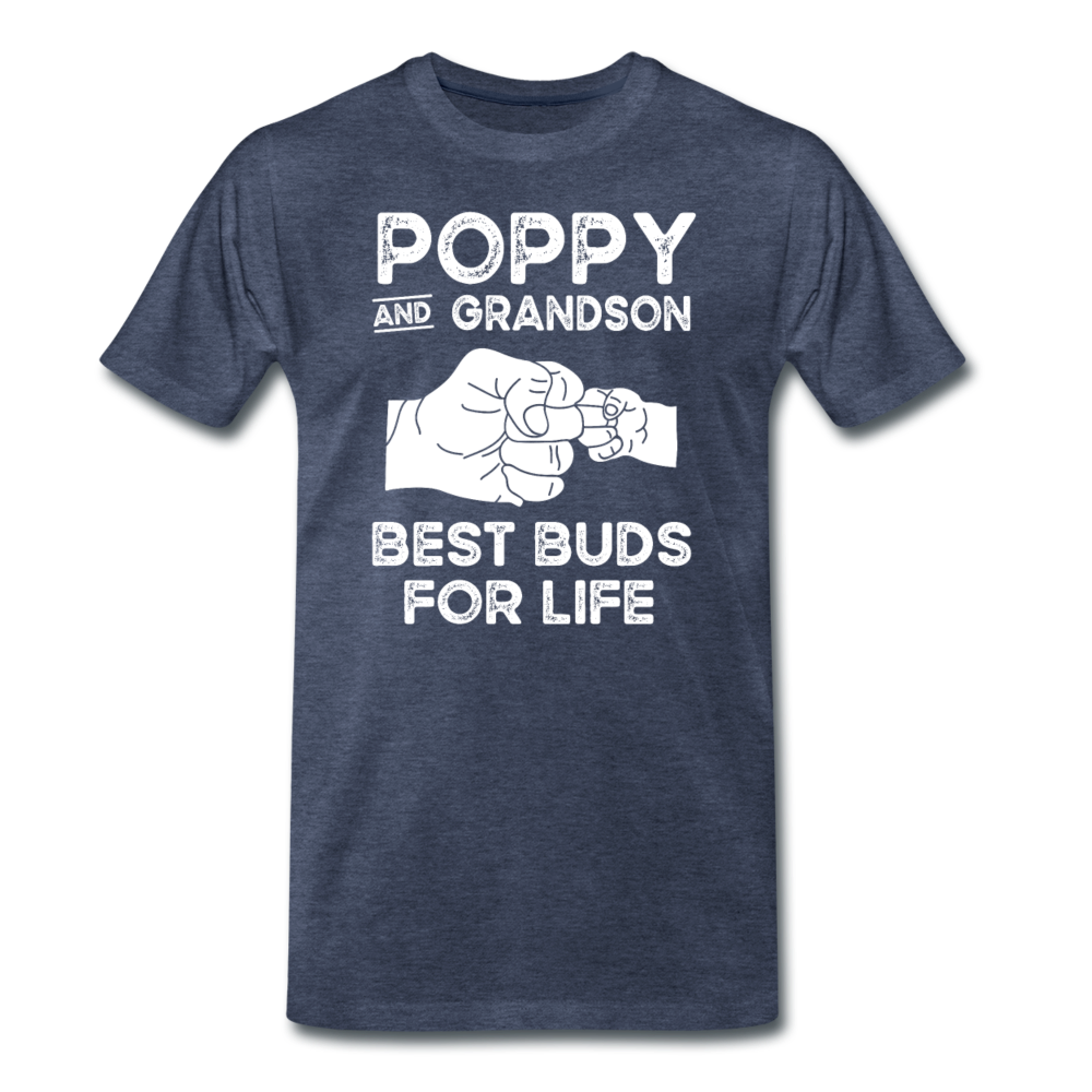 Poppy and Grandson Best Buds for Life Men's Premium T-Shirt - heather blue