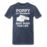 Poppy and Grandson Best Buds for Life Men's Premium T-Shirt - heather blue