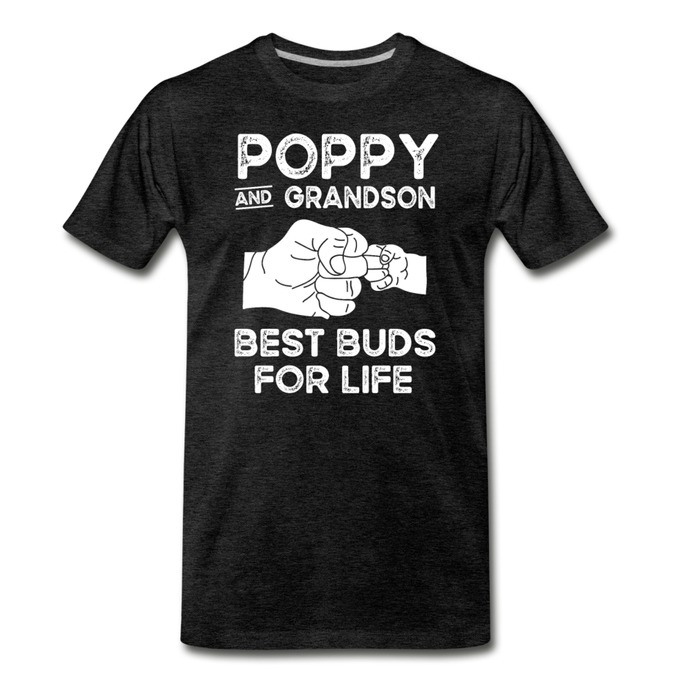 Poppy and Grandson Best Buds for Life Men's Premium T-Shirt - charcoal grey