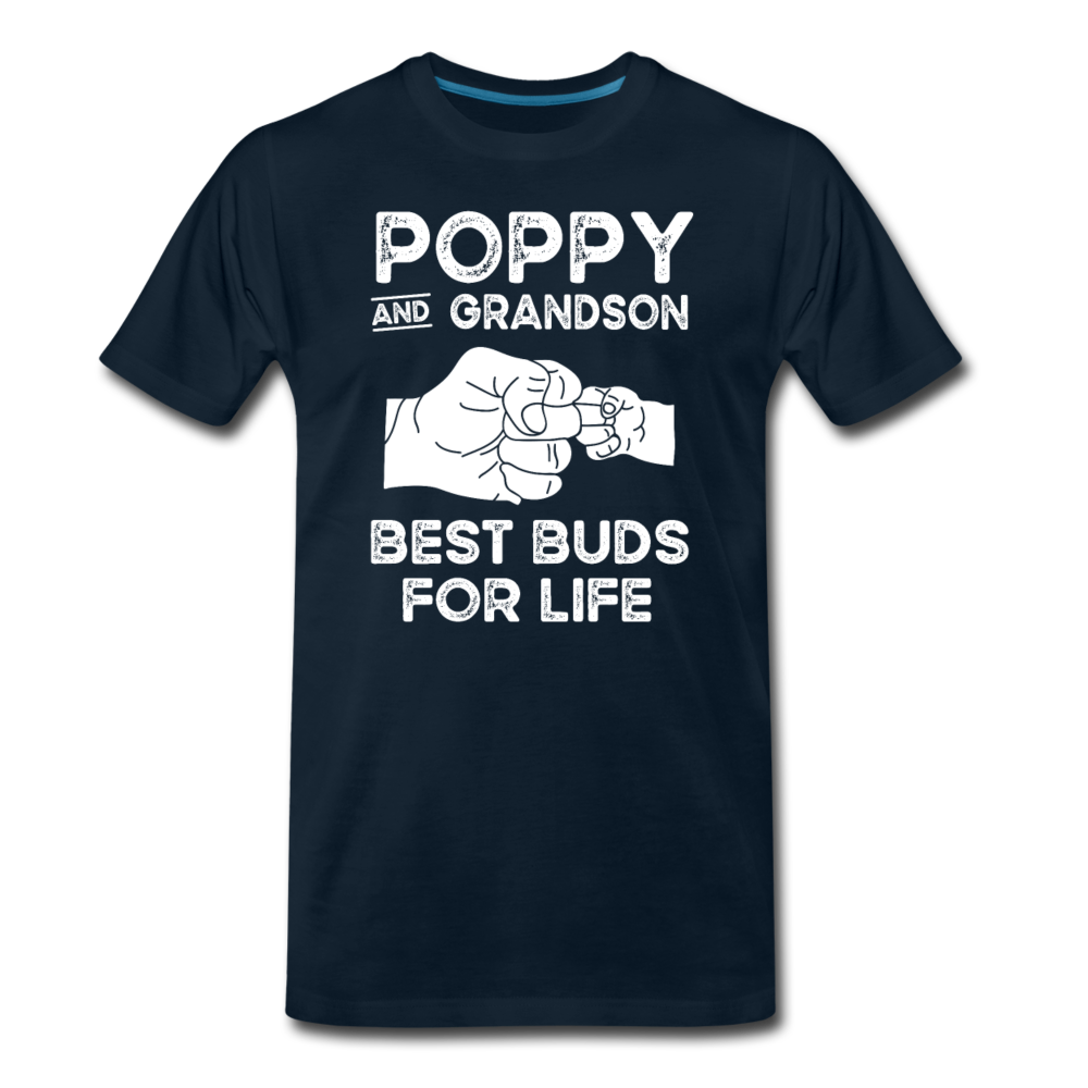 Poppy and Grandson Best Buds for Life Men's Premium T-Shirt - deep navy