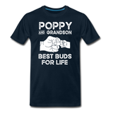 Poppy and Grandson Best Buds for Life Men's Premium T-Shirt - deep navy