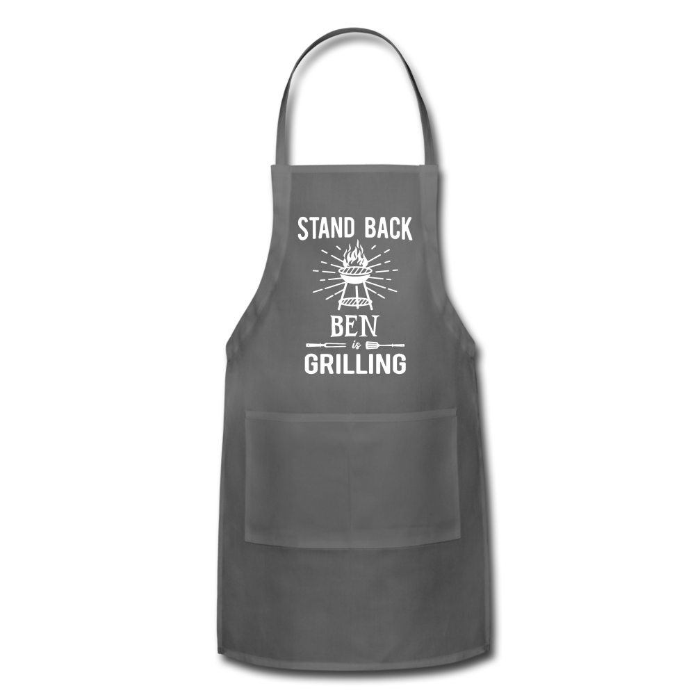 Stand Back Ben Is Grilling Adjustable Apron - charcoal