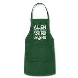 Allen the Man the Myth the Grilling Legend Adjustable Apron - forest green