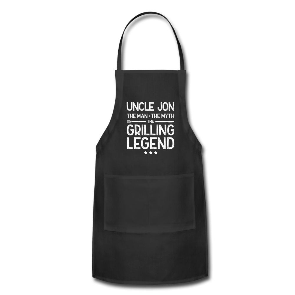 Uncle Jon the Man the myth the Grilling Legend Adjustable Apron - black