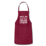 Uncle Jon the Man the myth the Grilling Legend Adjustable Apron - burgundy