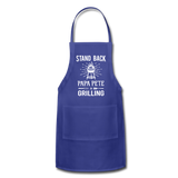 Stand Back Papa Pete Is Grilling Adjustable Apron - royal blue