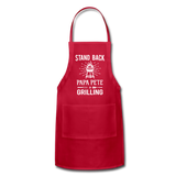 Stand Back Papa Pete Is Grilling Adjustable Apron - red