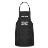 Stand Back Grandpa Is Grilling Blank Adjustable Apron - black