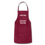 Stand Back Grandpa Is Grilling Blank Adjustable Apron - burgundy