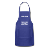 Stand Back Grandpa Is Grilling Blank Adjustable Apron - royal blue