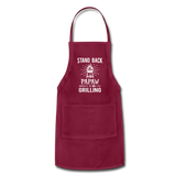 Stand Back Papaw Is Grilling Adjustable Apron - burgundy