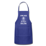 Stand Back Popo Is Grilling Adjustable Apron - royal blue