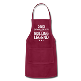 Papi the Man the Myth the Grilling Legend Adjustable Apron - burgundy