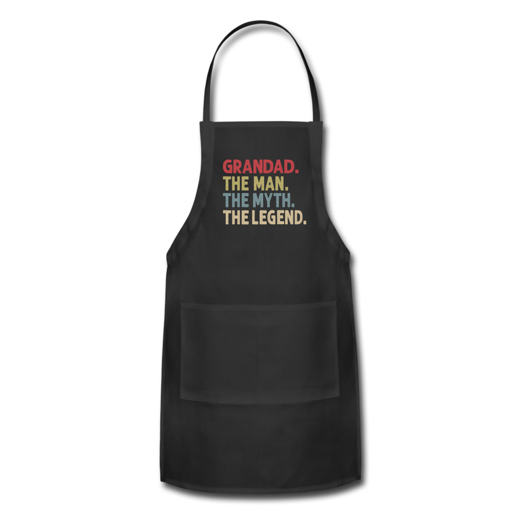 Grandad The Man the Myth the Legend Adjustable Apron - black