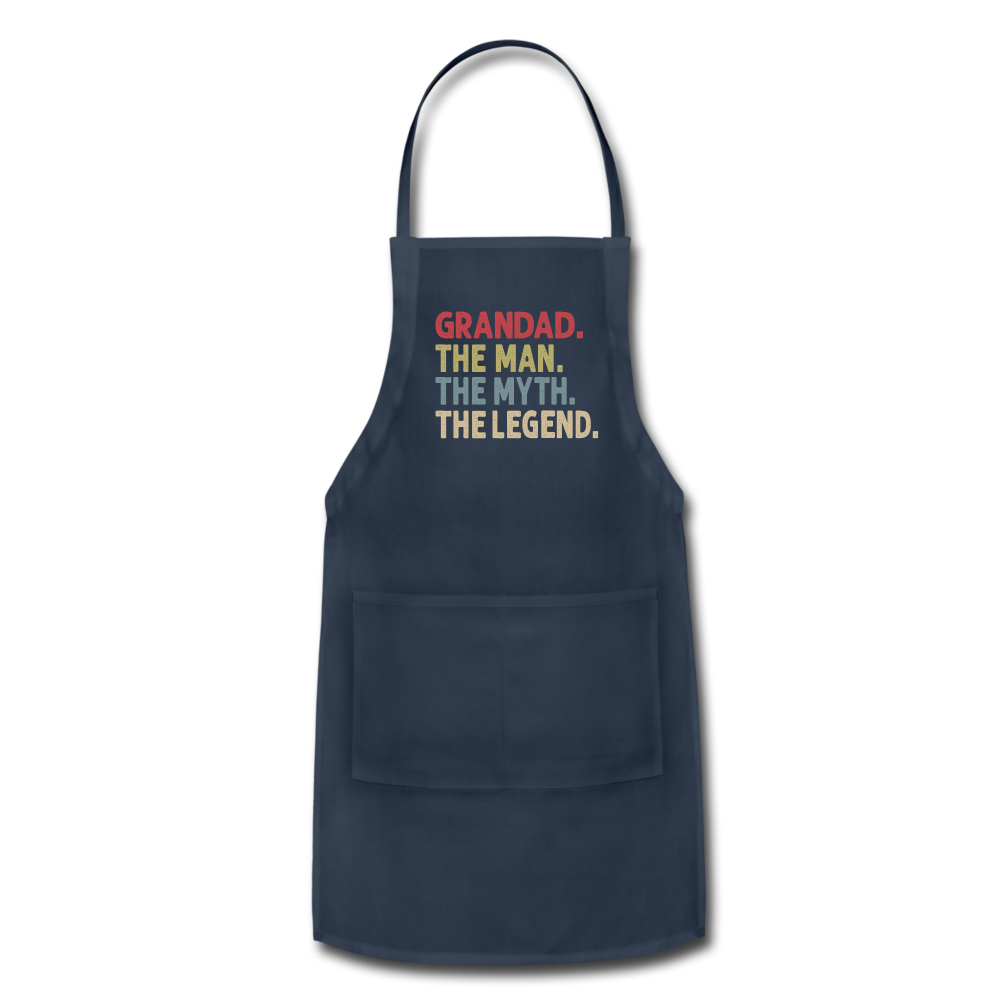 Grandad The Man the Myth the Legend Adjustable Apron - navy