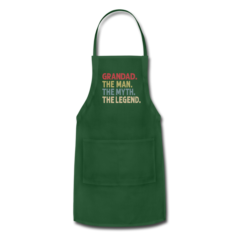 Grandad The Man the Myth the Legend Adjustable Apron - forest green