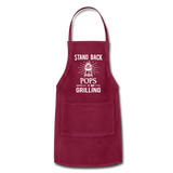 Stand Back Pops Is Grilling Adjustable Apron - burgundy