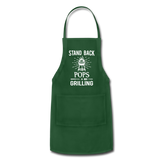 Stand Back Pops Is Grilling Adjustable Apron - forest green