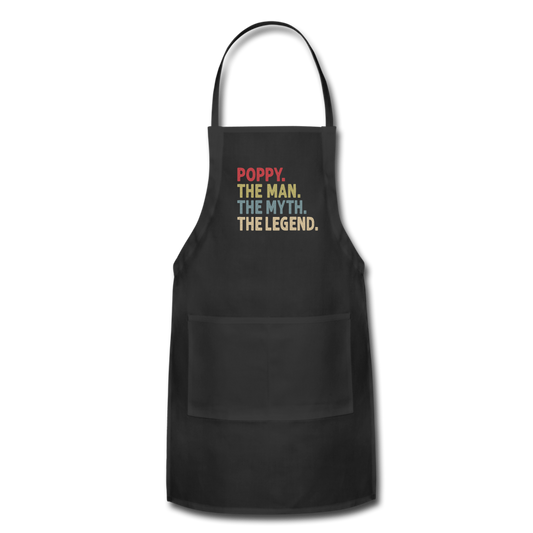 Poppy the Man the Myth the Legend Adjustable Apron - black