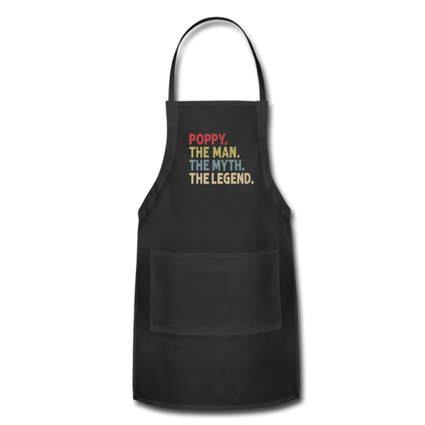 Poppy the Man the Myth the Legend Adjustable Apron - black