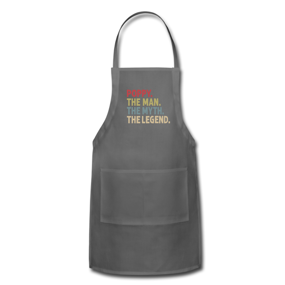 Poppy the Man the Myth the Legend Adjustable Apron - charcoal