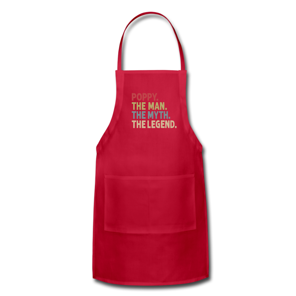 Poppy the Man the Myth the Legend Adjustable Apron - red
