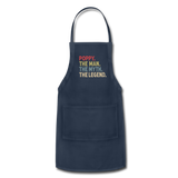 Poppy the Man the Myth the Legend Adjustable Apron - navy