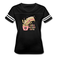 Fries Before Guys Women’s Vintage Sport T-Shirt - black/white
