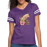 Fries Before Guys Women’s Vintage Sport T-Shirt - vintage purple/white